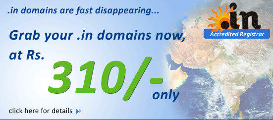 Discounted prices for .in domains